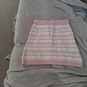 Wild Fable Pink and Cream Striped Mini Skirt